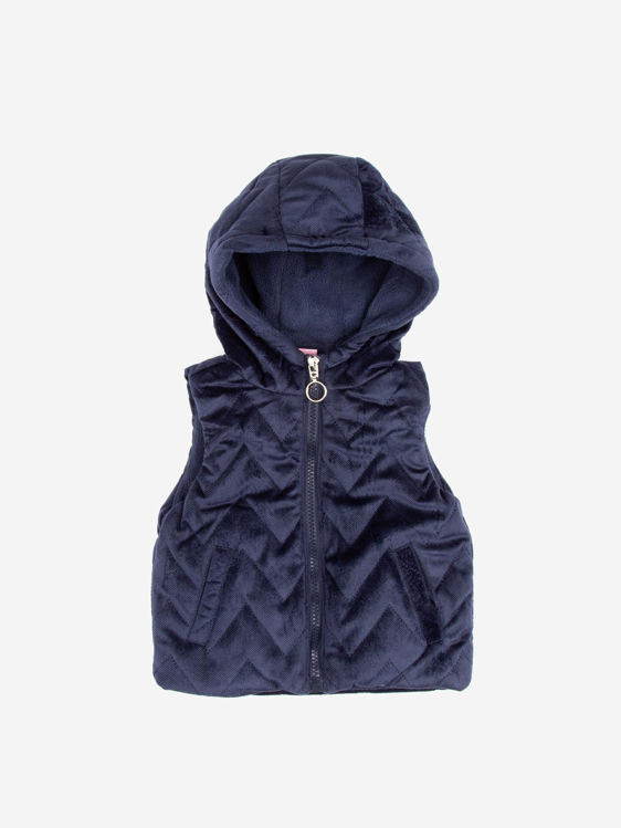 Picture of C2234- GIRLS SLEEVELESS JACKET WITH HOOD MUSTARD/NAVY